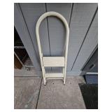 White Metal Folding Step ladder