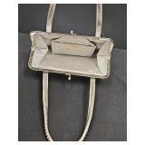 Vintage Silver Metallic Evening Bag with Rhinestone Accents