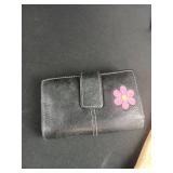Vintage Leather Wallet and Cream Evening Bag Set