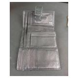 Vintage Leather Wallet and Cream Evening Bag Set