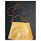 Vintage Leather Wallet and Cream Evening Bag Set