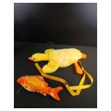 Duck and Fish Plush Bag Set