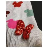 Disney Minnie Mouse Pattern Knit Dog Sweater with Sequin Bow- XL