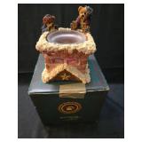 Vintage Boyds Bears Snow-Covered Chimney Candle Holder