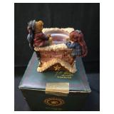 Vintage Boyds Bears Snow-Covered Chimney Candle Holder