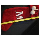 Vintage Red Christmas Stocking with White Trim