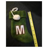 Green Christmas Stocking with Letter M