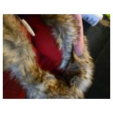 Red Knit Christmas Stocking with Faux Fur Trim