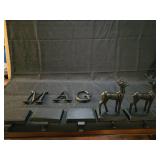 Vintage Black Metal stocking holders with optional initials set of 5