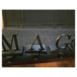 Vintage Black Metal stocking holders with optional initials set of 5