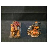 Vintage Halloween Bear with Apple Basket Figurine