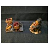 Vintage Halloween Bear with Apple Basket Figurine