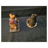 Vintage Halloween Bear with Apple Basket Figurine