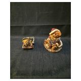 Vintage Christmas Teddy Bear Figurine Set