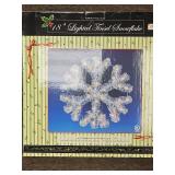 18-inch Lighted Tinsel Snowflake Window Decoration