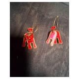 Vintage Edgar Berebi Red Cat Earrings