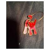 Vintage Edgar Berebi Red Cat Earrings