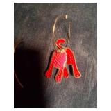 Vintage Edgar Berebi Red Cat Earrings