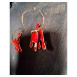 Vintage Edgar Berebi Red Cat Earrings