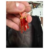 Vintage Edgar Berebi Red Cat Earrings