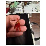 Vintage Edgar Berebi Red Cat Earrings