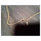 Vintage Gold Necklace with Red Gem in the center