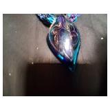 Beautiful Midnight Blue Necklace With Matching Pendent.