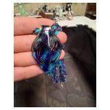 Beautiful Midnight Blue Necklace With Matching Pendent.