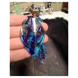 Beautiful Midnight Blue Necklace With Matching Pendent.