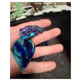 Beautiful Midnight Blue Necklace With Matching Pendent.