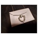 Silver Chain With Heart Pendent Necklace.