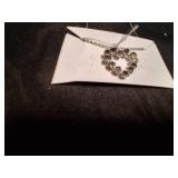 Silver Chain With Heart Pendent Necklace.