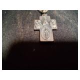 Beautiful Silver Necklace With Silver Cross Pendent.
