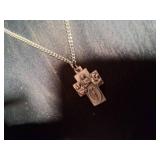 Beautiful Silver Necklace With Silver Cross Pendent.