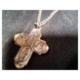 Beautiful Silver Necklace With Silver Cross Pendent.