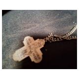 Beautiful Silver Necklace With Silver Cross Pendent.