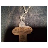 Beautiful Silver Necklace With Silver Cross Pendent.