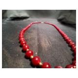 Beautiful Red Beaded Necklace.