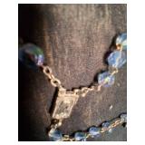 Religious Blue Beaded Necklace With Pendents.