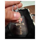 Religious Blue Beaded Necklace With Pendents.