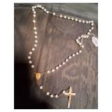Religious Blue Beaded Necklace With Pendents.