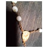 Religious Blue Beaded Necklace With Pendents.