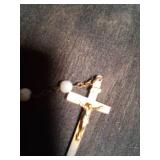 Religious Blue Beaded Necklace With Pendents.