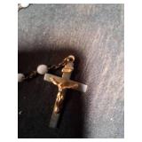 Religious Blue Beaded Necklace With Pendents.