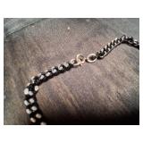 Black Metal Chain Necklace.