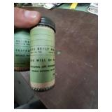 cylindrical container, likely vintage, with text for a "BUSINESS REPLY MAIL" and "NATIONAL LIFE INSURANCE" from "REPUBLIC NATIONAL LIFE" in Dallas.