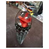Glass piece with marble on top.