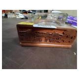 Laser Wooden Decorative Piece with Glass Dish