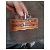 Laser Wooden Decorative Piece with Glass Dish