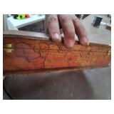 Vintage Engraved Wooden Box